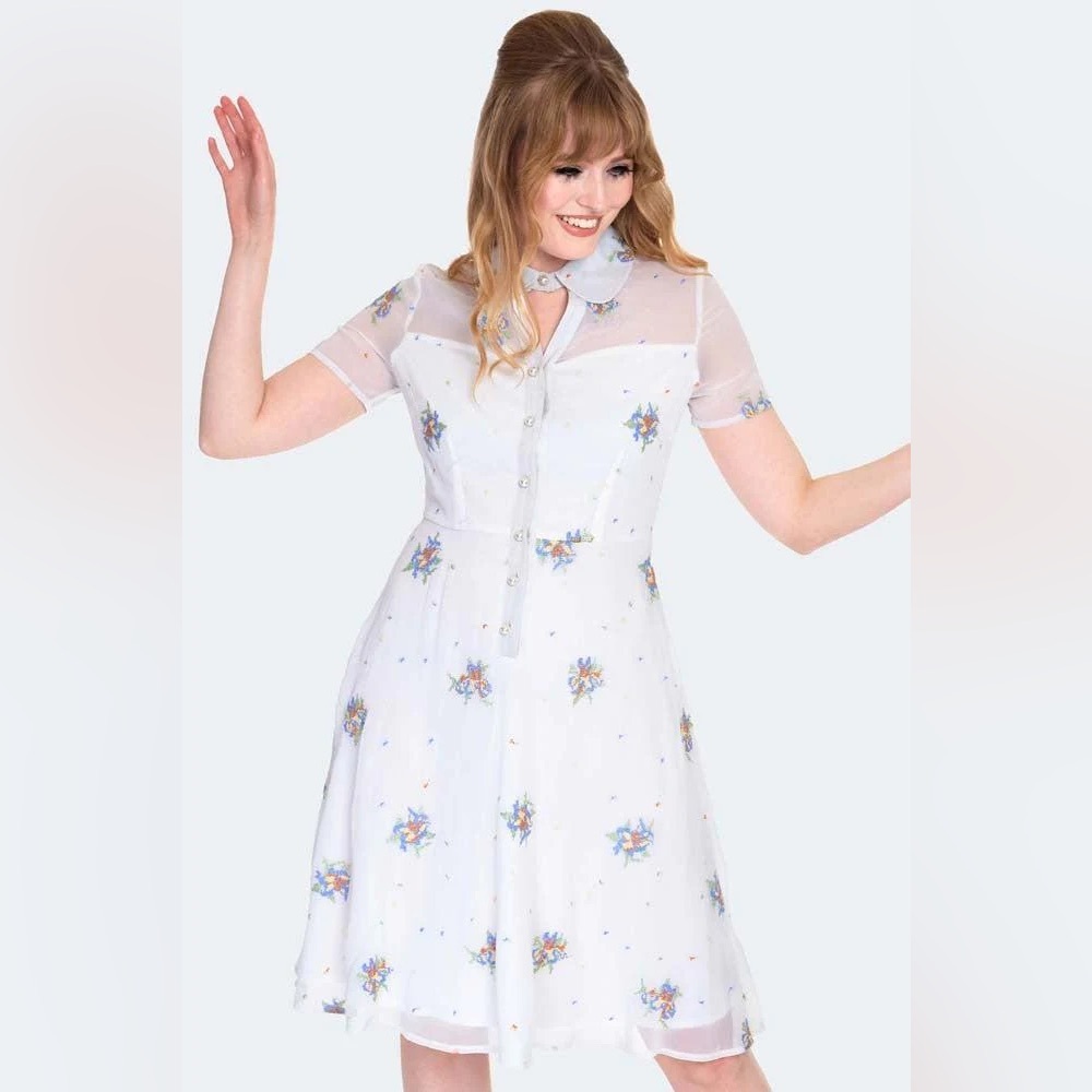 Voodoo Vixen White Floral Dress
